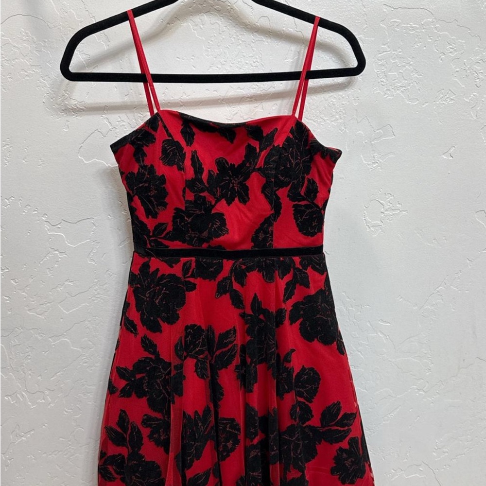 City Studio Red Dress with Black Accents